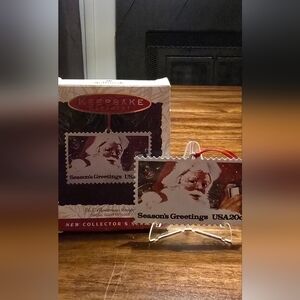 Vintage Hallmark USPS Christmas Stamp With Display 1993